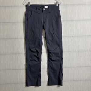 PrAna Women's 0 Gray Halle Convertible Nylon Stretch Khaki Hiking Pants